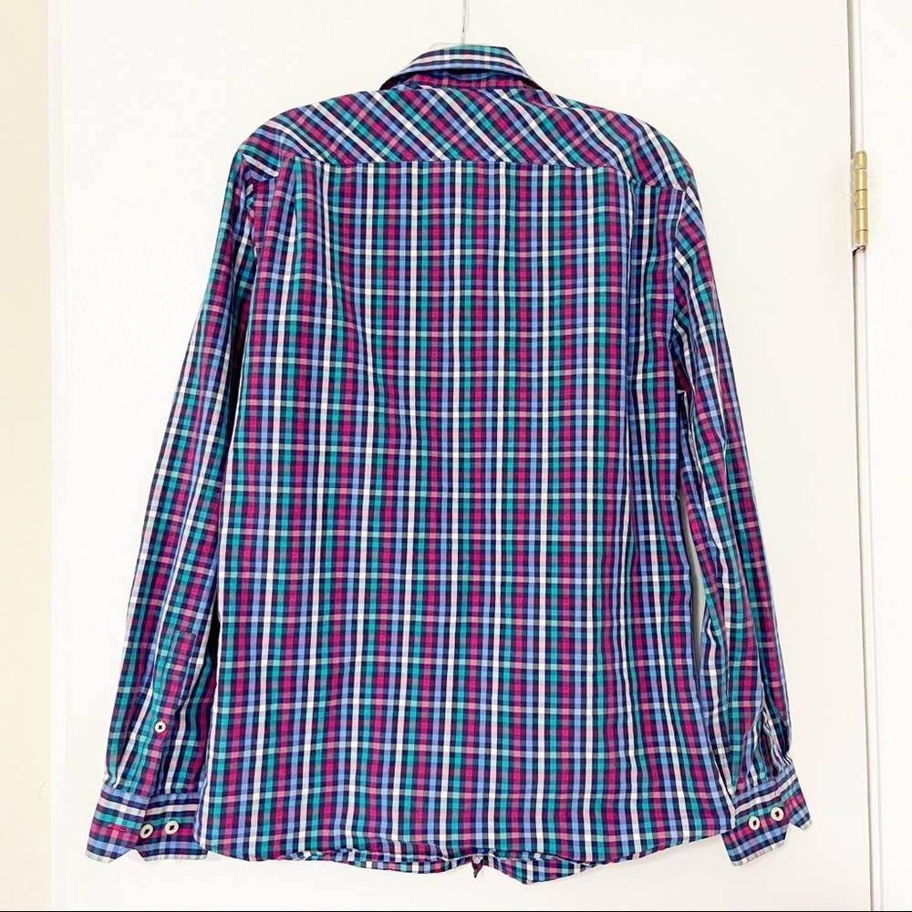Thomas Pink Casual Multicolored Check Gingham Button Down Shirt Size Small S - Picture 5 of 6